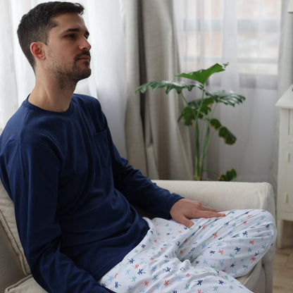Pijama largo palmeras de colores hombre - SimplyB