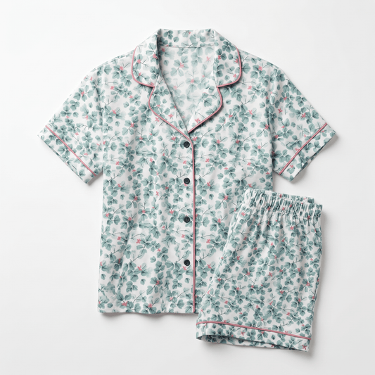 Pijama Mujer algodón pima corto acuarela - SimplyB