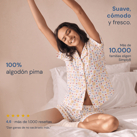 Pijama Mujer algodón pima corto frutal - SimplyB