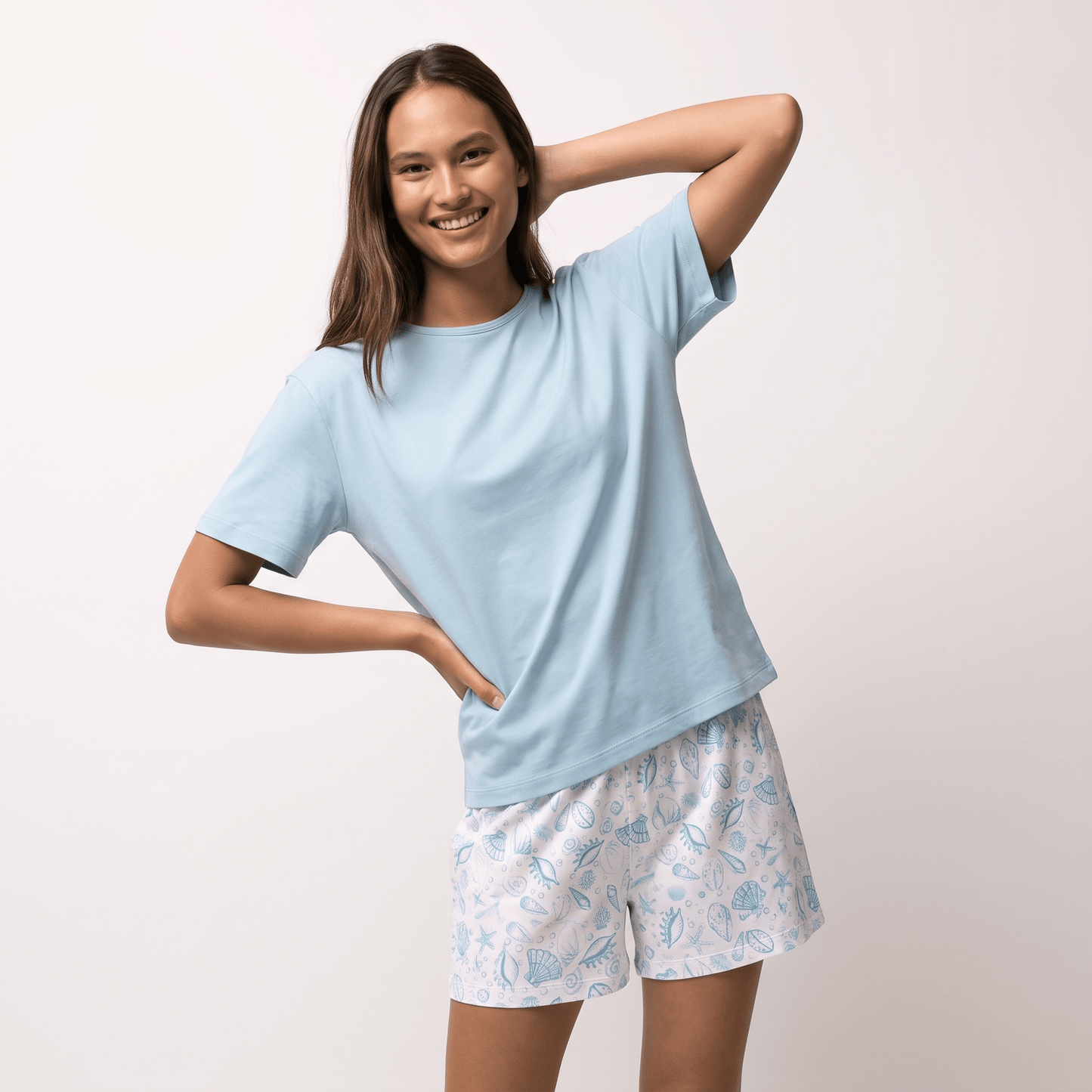 Pijama Mujer Corto Algodón Pima Bajo del Mar Cuello Polo - SimplyB