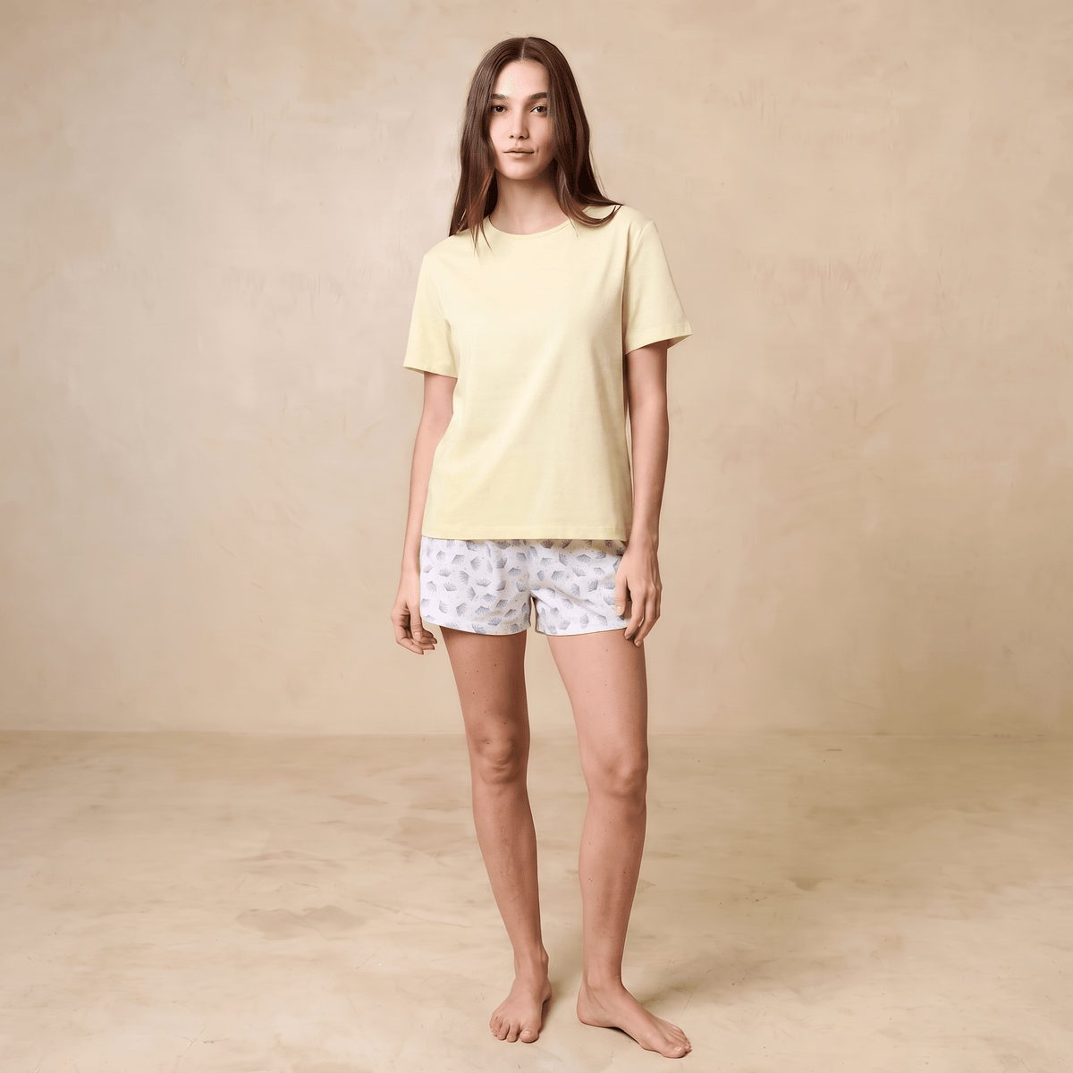 Pijama Mujer Corto Algodón Pima Botánico Cuello Polo - SimplyB