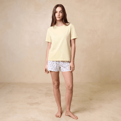 Pijama Mujer Corto Algodón Pima Botánico Cuello Polo