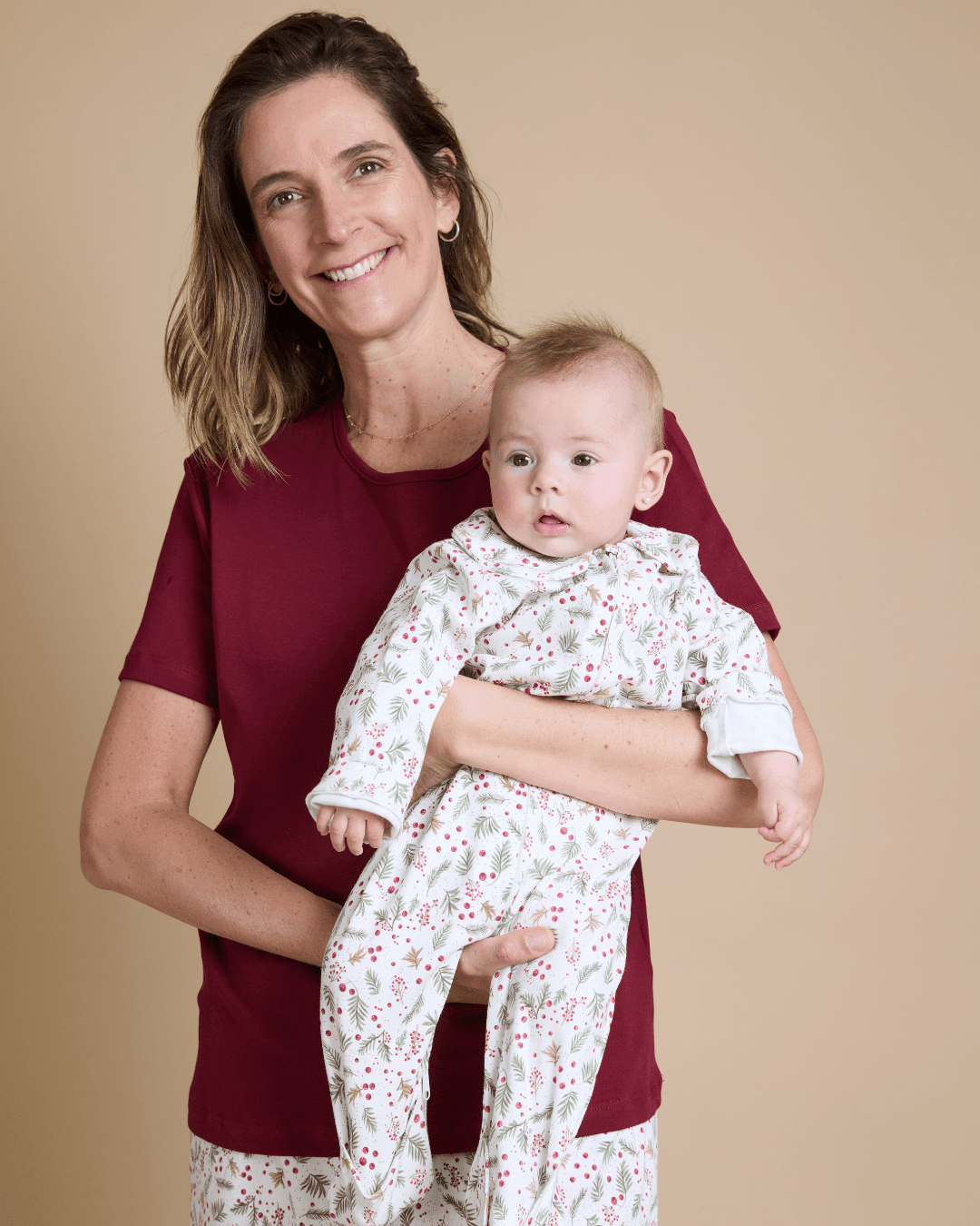 Pijama Mujer Corto Algodón Pima cuello polo Navideño - SimplyB