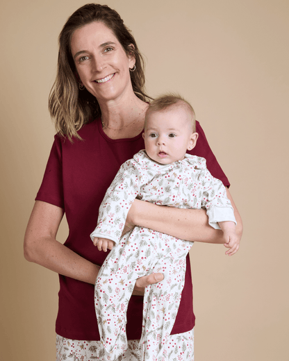 Pijama Mujer Corto Algodón Pima cuello polo Navideño - SimplyB