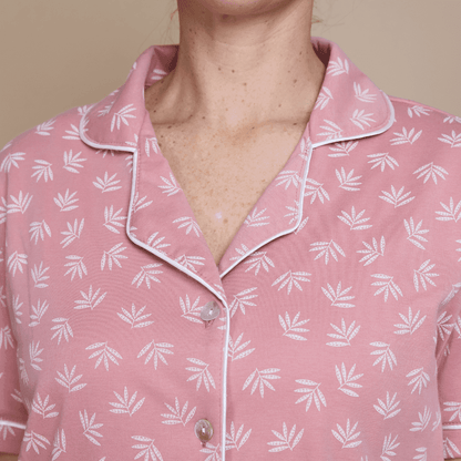 Pijama Mujer Corto Algodón Pima Espiga Palo Rosa - SimplyB