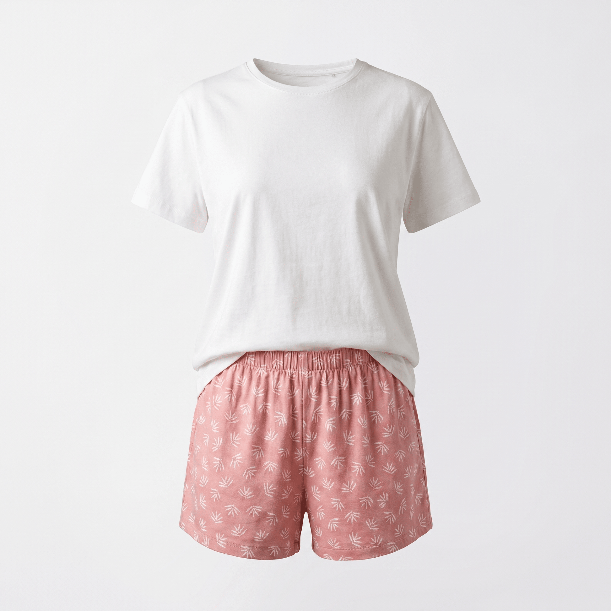 Pijama Mujer Corto Algodón Pima Espiga Palo Rosa Cuello Polo - SimplyB