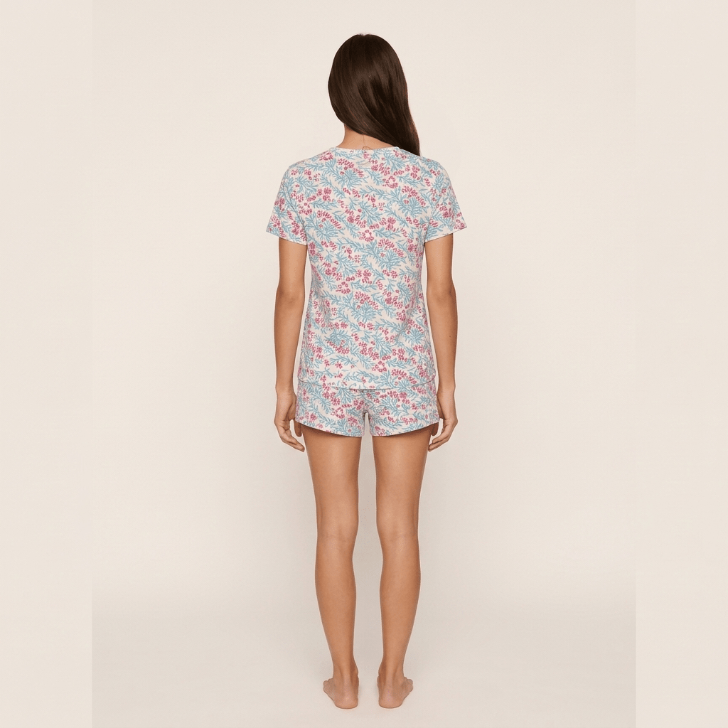 Pijama Mujer corto cuello polo enredadera uva - SimplyB