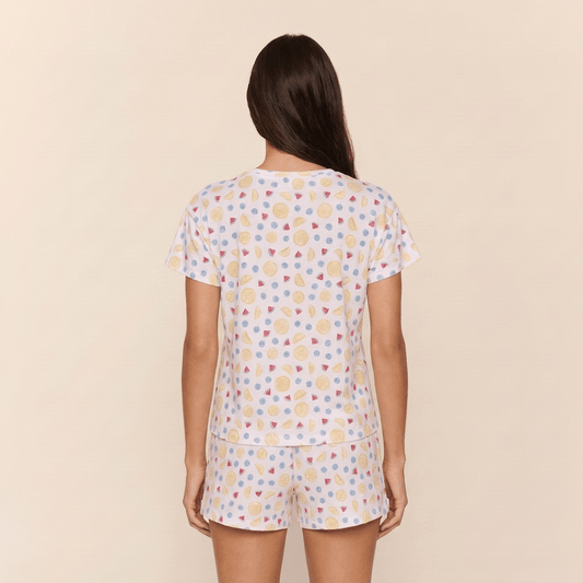 Pijama mujer corto cuello polo frutal - SimplyB