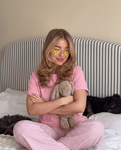 Pijama Mujer Manga Corta Algodón Pima Vichy Rosado - SimplyB