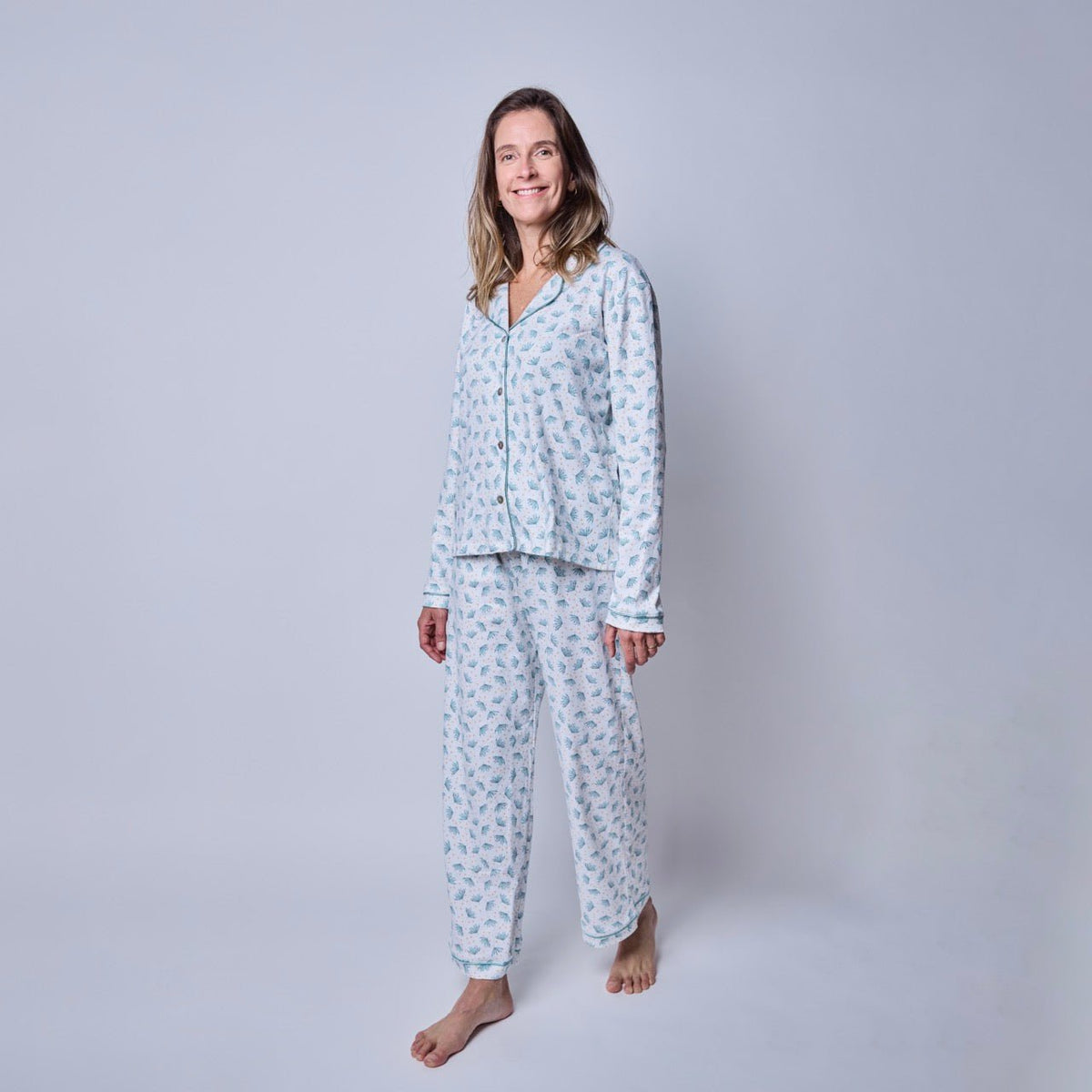 Pijama Mujer Manga Larga Algodón Pima Botánico - SimplyB