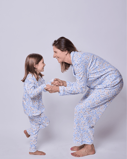 Pijama Mujer Manga Larga Algodón Pima Flores Otoñal - SimplyB