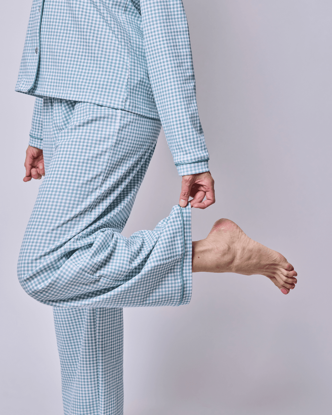 Pijama Mujer Manga Larga Algodón Pima Vichy Verde - SimplyB