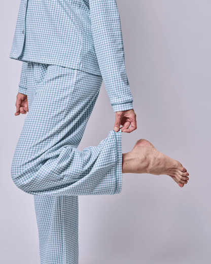 Pijama Mujer Manga Larga Algodón Pima Vichy Verde - SimplyB