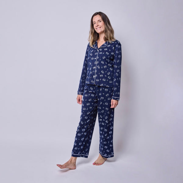Pijama mujer manga larga con blusa cangrejos algodón pima - SimplyB