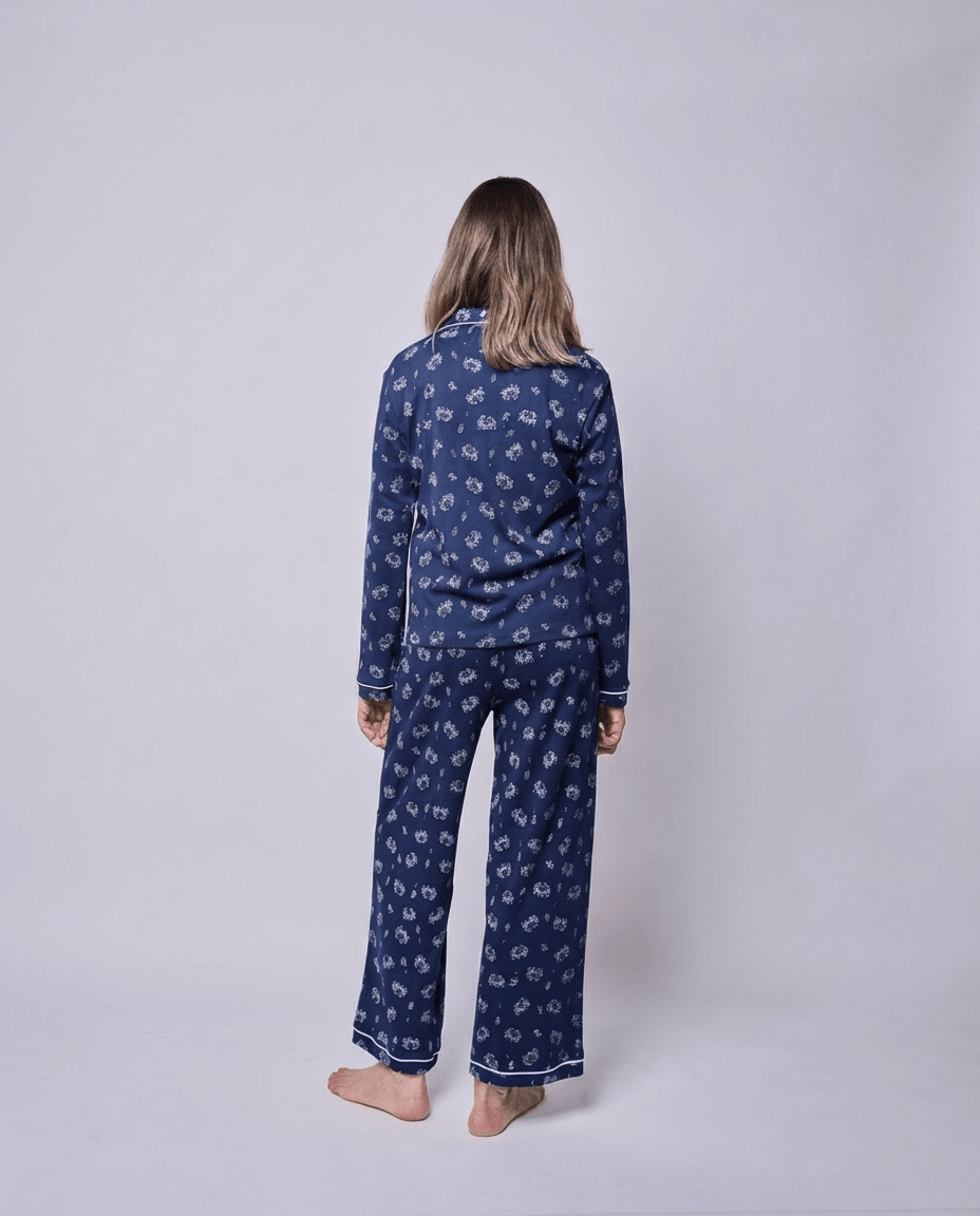 Pijama mujer manga larga con blusa cangrejos algodón pima - SimplyB