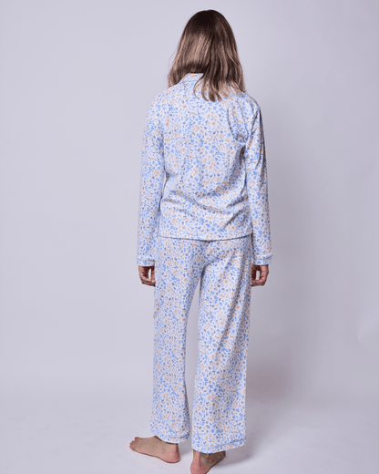 Pijama mujer manga larga con blusa flores otoñal algodón pima - SimplyB