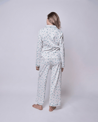 Pijama mujer manga larga con blusa tortugas acuarela algodón pima - SimplyB