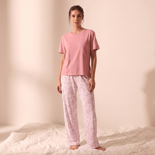 Pijama Mujer Pantalón y Polera Algodón Pima África - SimplyB