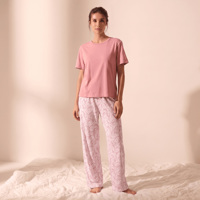 Pijama Mujer Pantalón y Polera Algodón Pima África - SimplyB