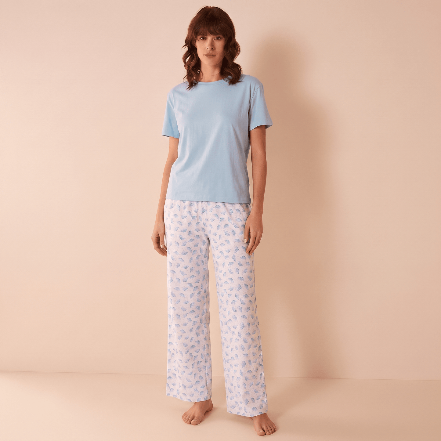 Pijama Mujer Pantalón y Polera Algodón Pima Botánico - SimplyB