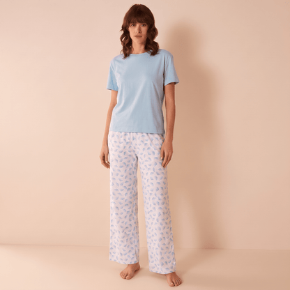 Pijama Mujer Pantalón y Polera Algodón Pima Botánico - SimplyB