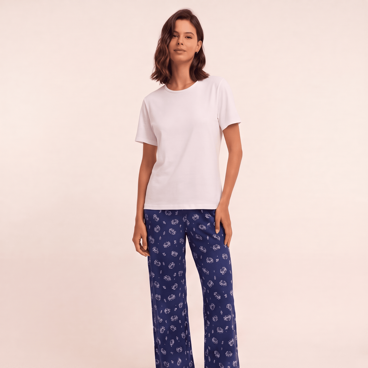 Pijama Mujer Pantalón y Polera Algodón Pima Cangrejos - SimplyB