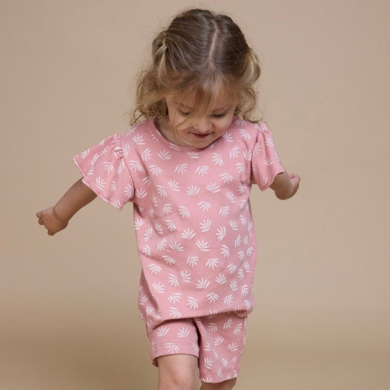 Pijama Niña Corto Algodón Espiga Palo Rosa - SimplyB
