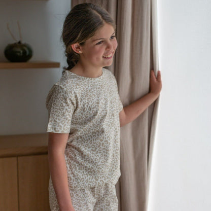 Pijama Niña Corto Algodón Pima Animal Print - SimplyB