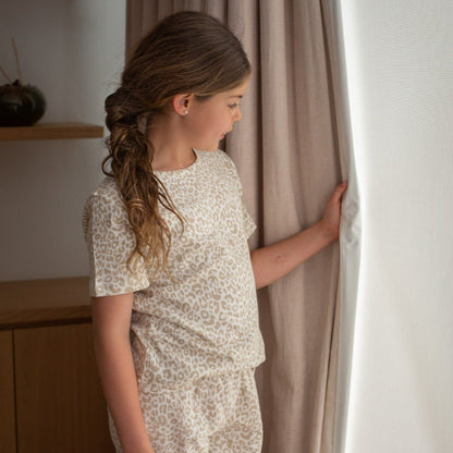 Pijama Niña Corto Algodón Pima Animal Print - SimplyB