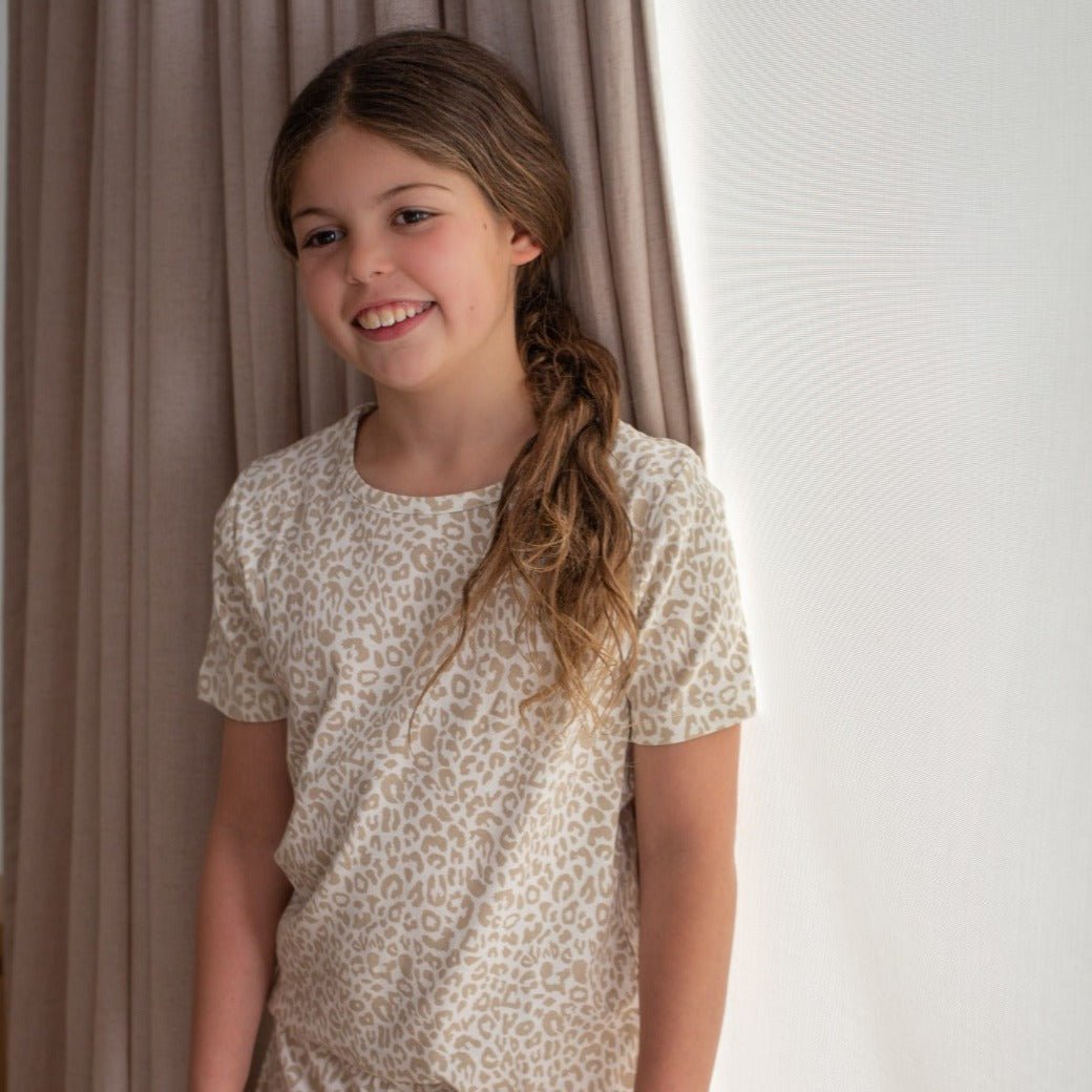 Pijama Niña Corto Algodón Pima Animal Print - SimplyB