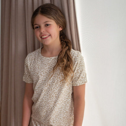 Pijama Niña Corto Algodón Pima Animal Print - SimplyB
