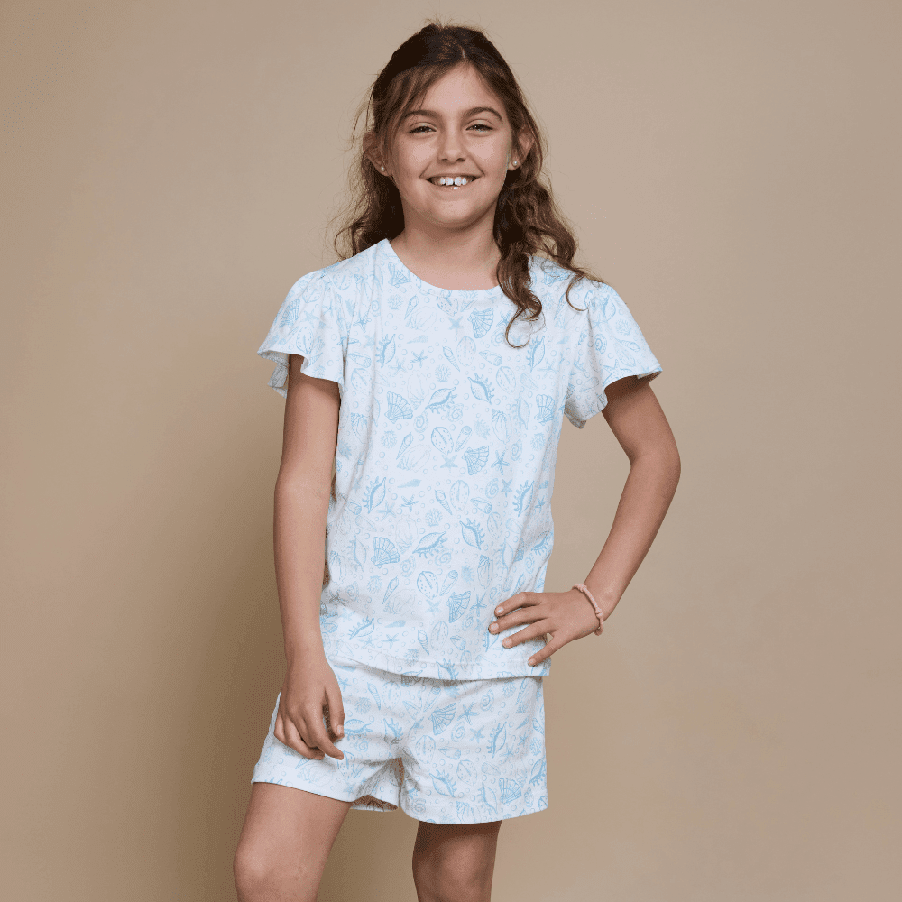 Pijama Niña Corto Algodón Pima Bajo del Mar - SimplyB