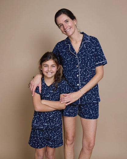 Pijama Niña Corto Algodón Pima Ballenas - SimplyB