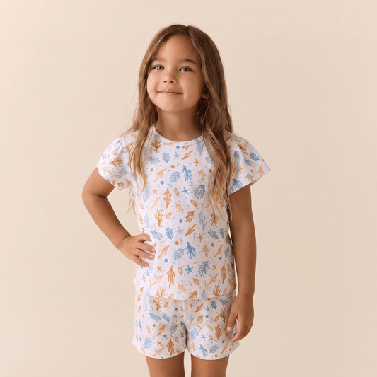 Pijama Niña Corto Algodón pima fondo marino - SimplyB
