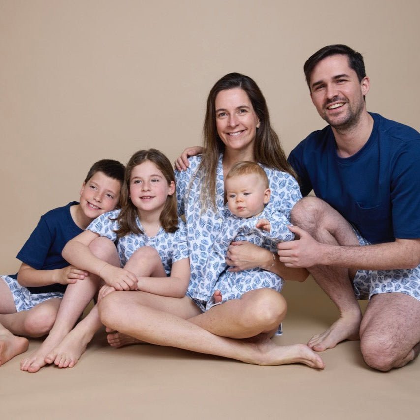 Pijama Niña Corto Algodón Pima Helechos Azules - SimplyB