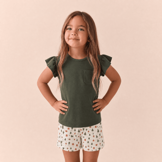 Pijama Niña Corto Algodón Pima Navideño regalos - SimplyB