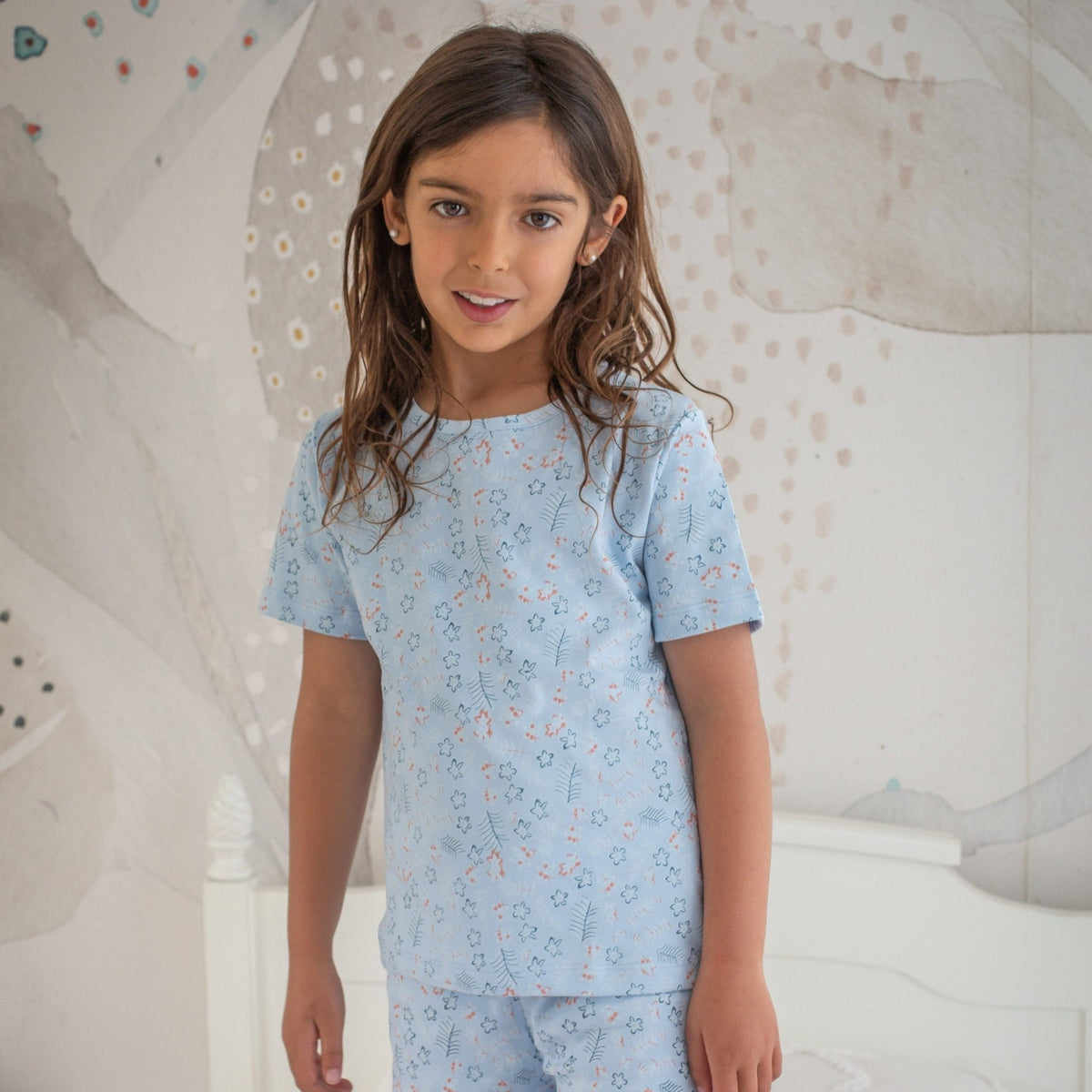 Pijama Niña Corto Algodón Pima Palmeras - SimplyB