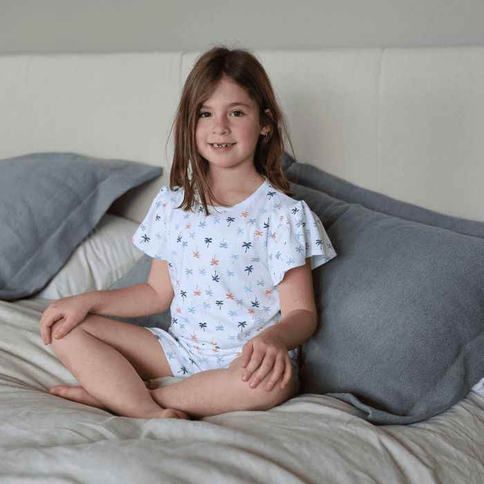 Pijama Niña Corto Algodón Pima Palmeras de Colores - SimplyB