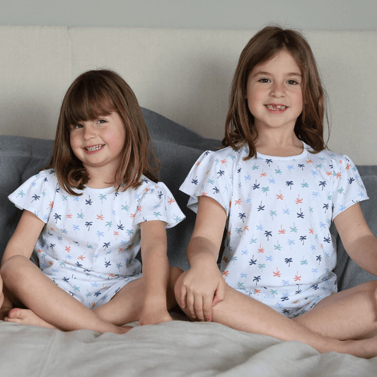 Pijama Niña Corto Algodón Pima Palmeras de Colores - SimplyB