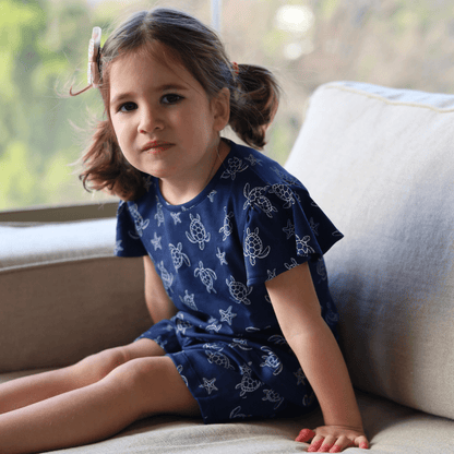 Pijama Niña Corto Algodón Pima Tortugas - SimplyB