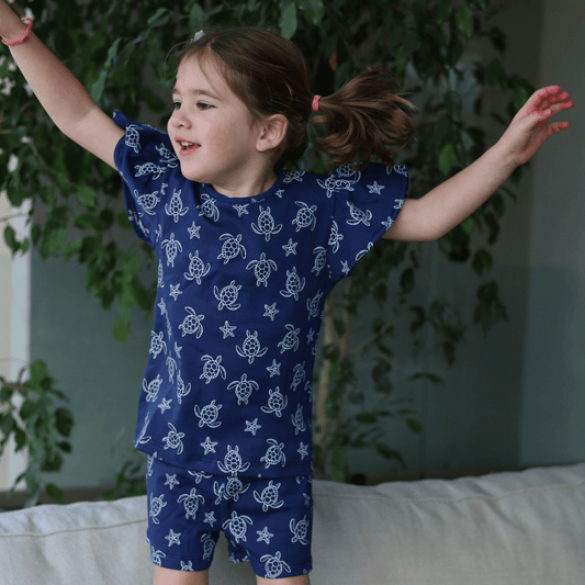 Pijama Niña Corto Algodón Pima Tortugas - SimplyB