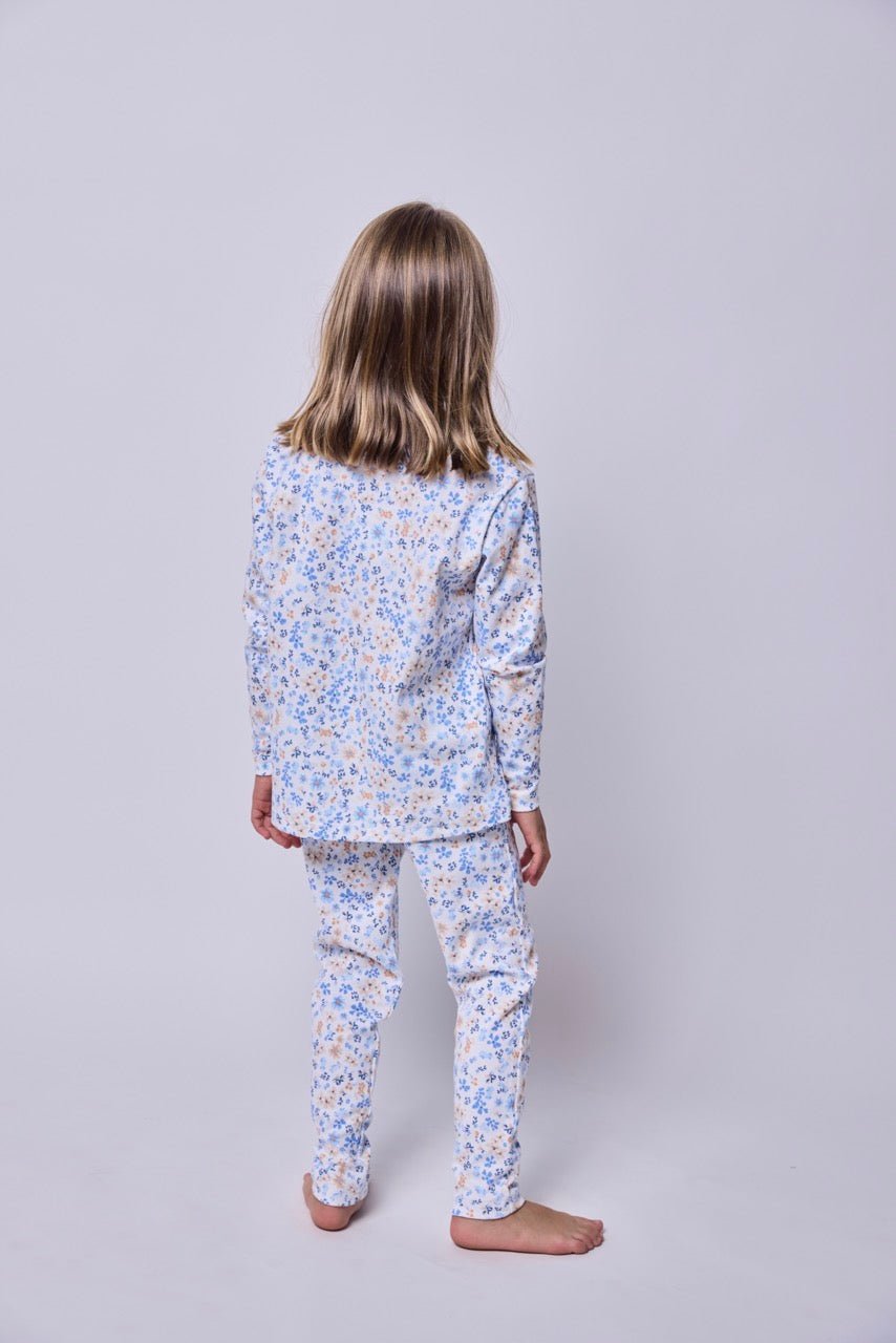 Pijama Niña Manga Larga Algodón Pima Flores Otoñal - SimplyB