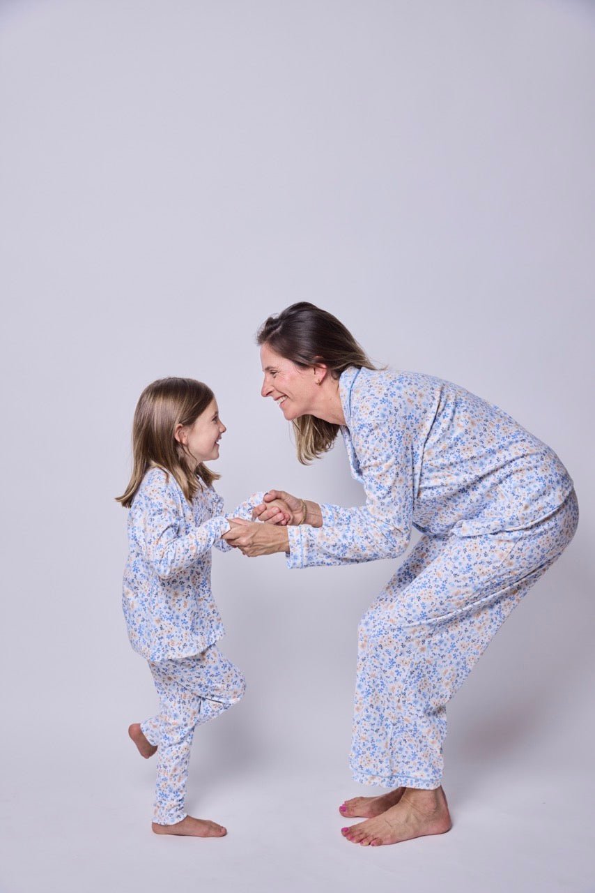 Pijama Niña Manga Larga Algodón Pima Flores Otoñal - SimplyB