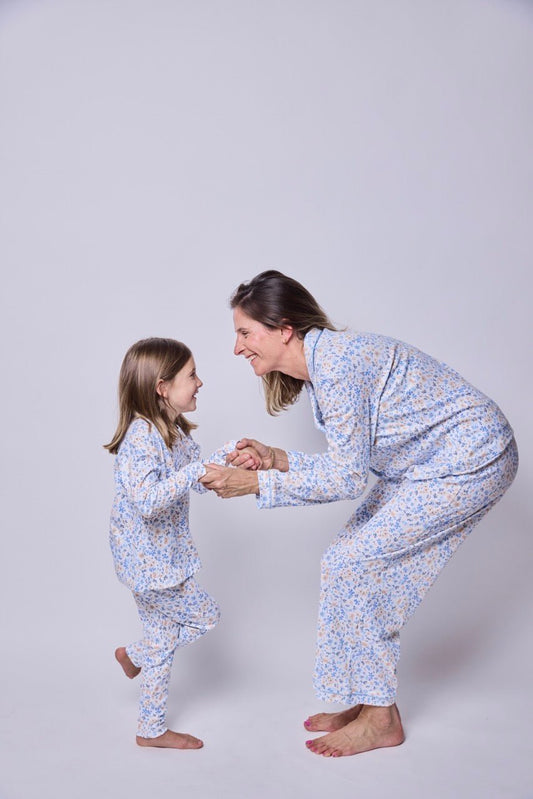 Pijama Niña Manga Larga Algodón Pima Flores Otoñal - SimplyB