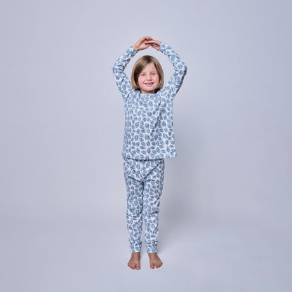 Pijama Niña Manga Larga Algodón Pima Helecho Azul - SimplyB