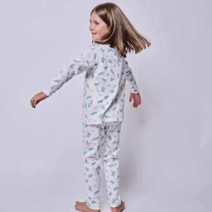 Pijama Niña Manga Larga Algodón Pima Tortugas Acuarela - SimplyB