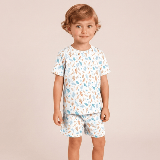 Pijama Niño Corto Algodón fondo marino - SimplyB