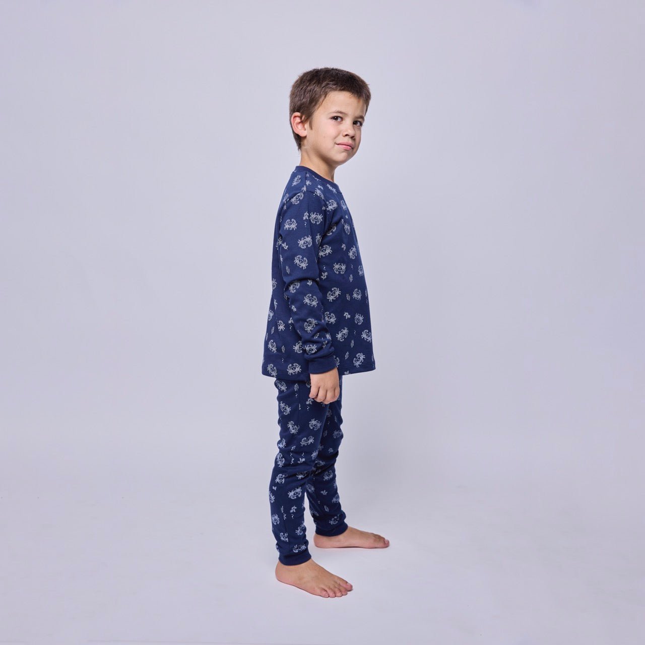 Pijama Niño Manga Larga Algodón Pima Cangrejos - SimplyB