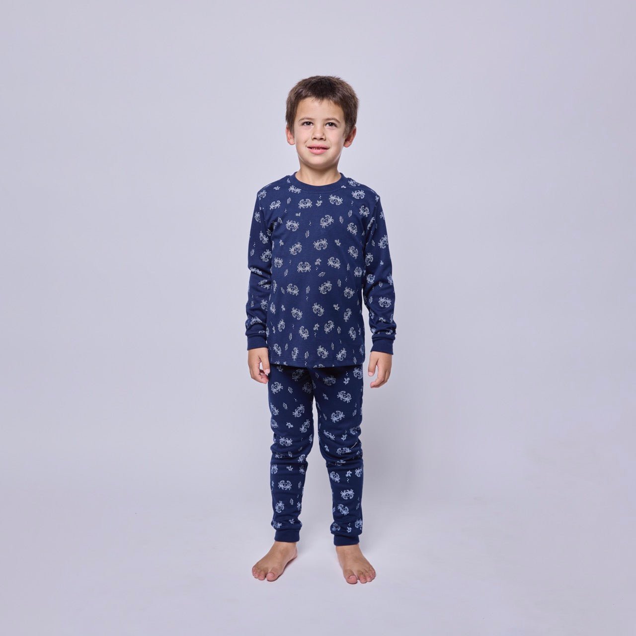Pijama Niño Manga Larga Algodón Pima Cangrejos - SimplyB