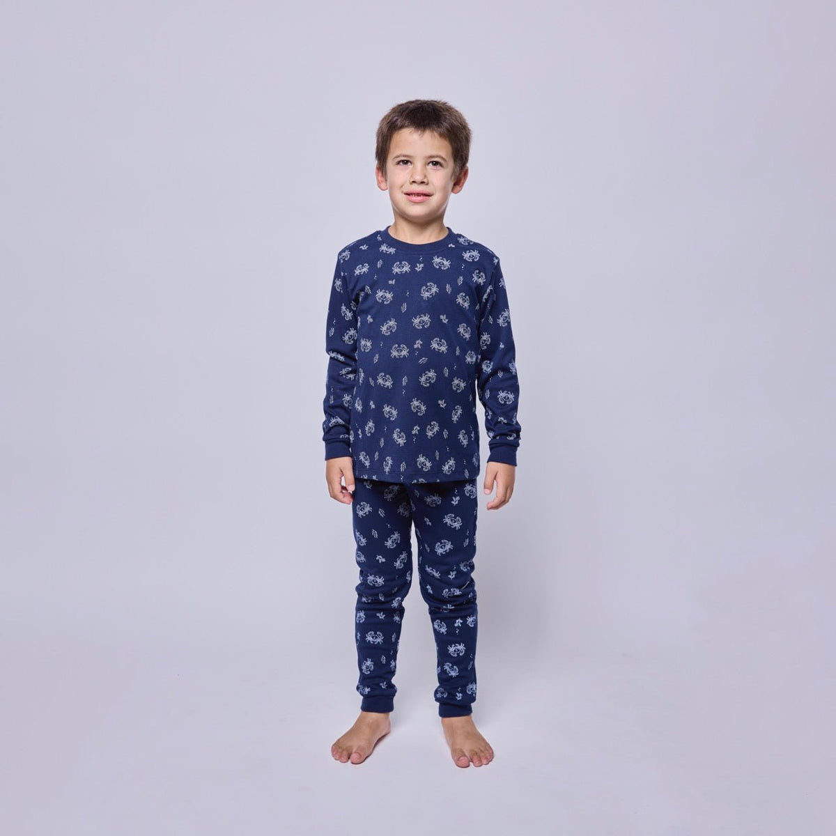 Pijama Niño Manga Larga Algodón Pima Cangrejos - SimplyB